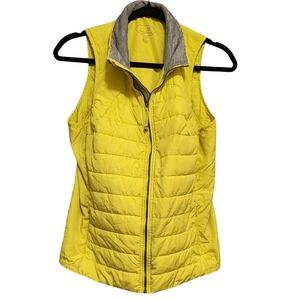 Tangerine Yellow‎ Puffer Vest Quilted Sleeveless Medium